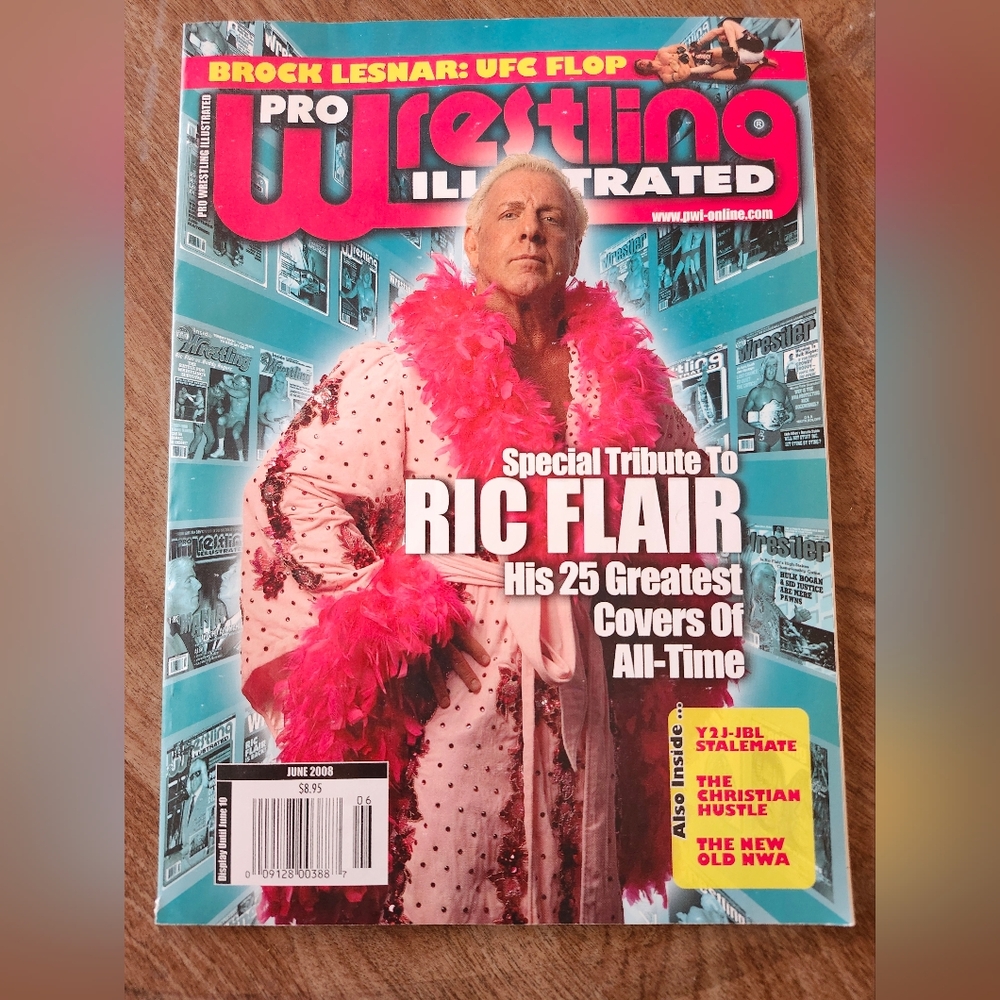 Rick Flair WWE WWF June 2008 issue of Pro Wrestling Illustrated magazine.